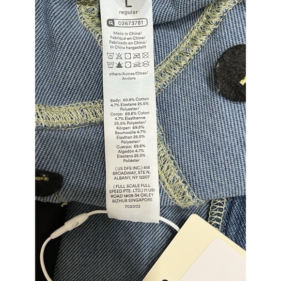 Halara Flex Denim High Waist Cuffed Leg Stretch Bermuda 9in Shorts Womens L - Picture 12 of 13